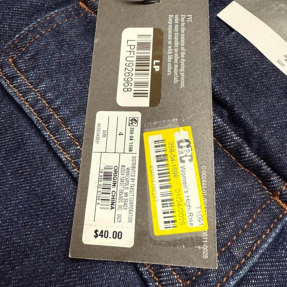 Future Collective Straight Leg High-Rise Dark Wash Blue Jeans Women’s Size 4 NWT - Picture 7 of 8